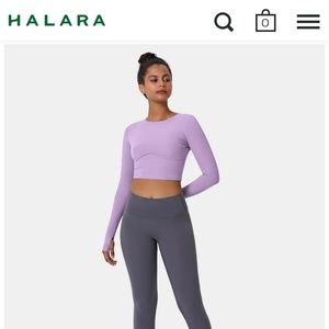 TWO Halara Long sleeve Ribbed Crop Tops